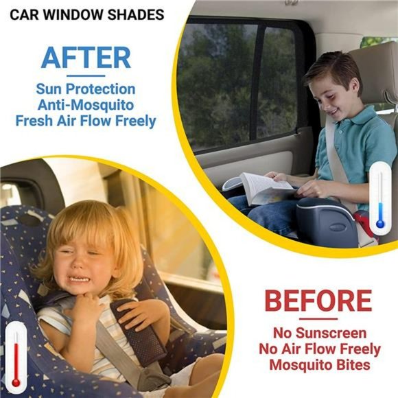 Car Window Shades, Car Window Shade, Car Window Screens, Car Sun Shade (2 Pack) - Picture 6 of 6